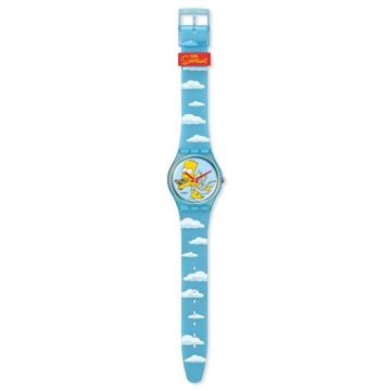 Montre homme bracelet silicone et plastique - Swatch - Montre Swatch The Simpsons Angel Bart Edition Saint-Valentin