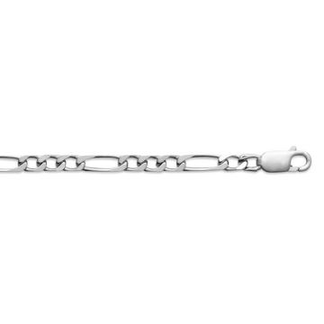 Chaine homme - Brillaxis - Chaîne Brillaxis maille figaro aregnt rhodié 55cm - Couleur de la matière:Blanc Taille/Longueur:55 cm