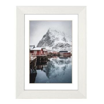 Cadre photo en bois "Oslo", blanc, 40 x 50 cm
