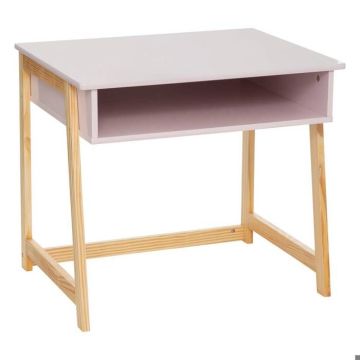 Bureau enfant maternelle L58cm rose en bois - Atmosphera createur d'interieur - Rose
