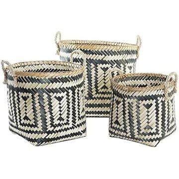 Ensemble de paniers - DKD HOME DECOR - Standard - Noir - Bambou - Intérieur