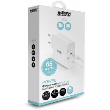 Chargeur secteur USBC - URBAN FACTORY - POWEE - 65W - PSC65UF