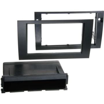 Adaptateur de façade 2-DIN avec vide poche - ACV - Audi A4 - Noir - Voiture