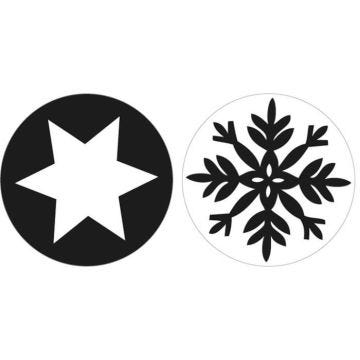 Empreintes de moulage - RAYHER - Flocon de neige + étoile - Ø 30 mm - 2 pièces - Silicone