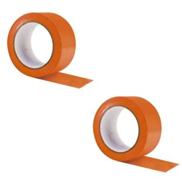 X2 RUBAN ADHÉSIF DE CHANTIER MULTI USAGE, MASQUAGE RÉPARATION - PVC ORANGE - 33 M X 50 MM