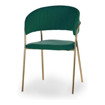 Chaise - Polyester - Doré - Vert - Fer