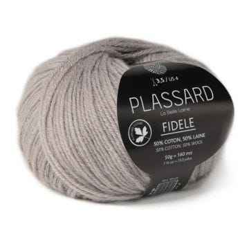 Laine classique Fidèle Gris Clair (10) - PLASSARD - Coton et Laine - N° aiguille 3,5 - 1 pelote - 50g