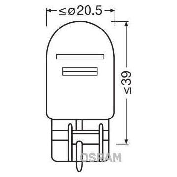OSRAM Lot de 2 Lampes de signalisation halogène Original W21/5W
