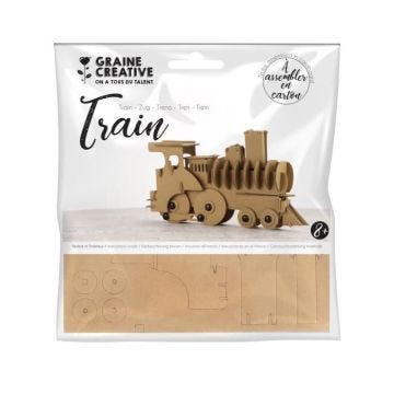 Maquette train en carton - Marron - 19 x 11 x 4 cm
