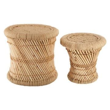 Tables gigognes en corde - ATMOSPHERA - Naturel - 31 x 43 cm