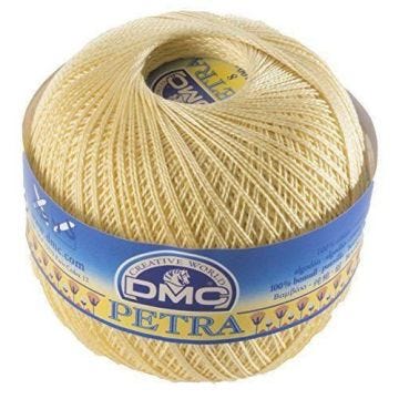 Fil DMC Petra, 100% coton, jaune, Taille 8