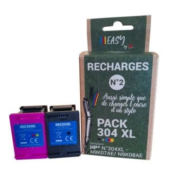 Recharge pour Kit de Cartouche Compatibles avec HP 304XL 304 XL Noir SANS TETE