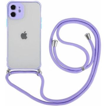 Coque Chaîne de Portable Pour iPhone 12 (6.1") Violet Couleur vive Givrée Mince Légère Protection Anti-choc