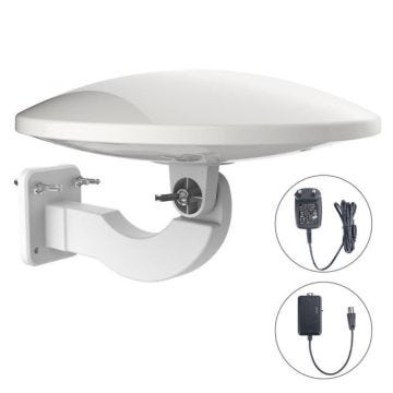 Antenne 32dB Amplifié TNT d'Extérieur 1byone Antenne de Réception Digital Range de 120Km Omni-Directionel 360° Récepteur pour Chaine