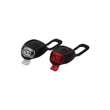 JEU DE FEUX 2 LEDS AV BLANC AR ROUGE FIXATION SILICONE NOIR DRESCO