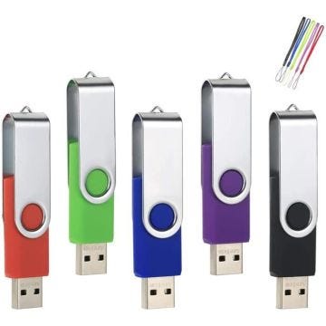 Clé USB 64Go Lot de 5 - A383 - Pivotant Haute Vitesse - Stockage U Disque