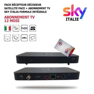 Décodeur Satellite Pace - SKY - Abonnement TV Sky Italia 12 mois - 120 chaînes - HD - Hotbird 13°Est