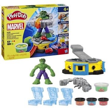 Play-Doh Hulk Écrase tout, coffret pâte à modeler avec figurine Hulk, à partir de 4 ans, Marvel
