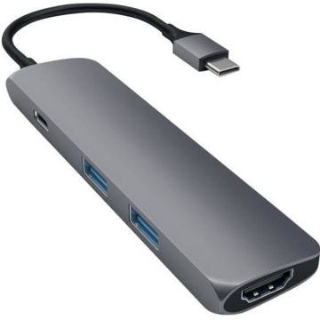 Station d'accueil - Satechi - Slim Aluminum Multi-Port Adapter - USB-C - 4K Ultra HD