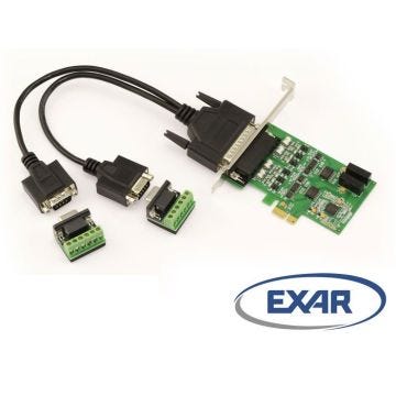 Carte PCI Express PCIe 2 ports RS422 RS485 avec Chipset EXAR XR17V352. Windows XP/Vista/Seven/8/10/11, Windows Server 2003/2008/2