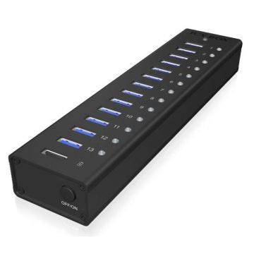 Concentrateur USB 3.0 - IBICO - 13 Ports - Compatible MacOS, Linux, Windows - Noir - Compact