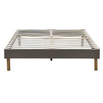 Sommier Tapissier Pieds en 18 cm - 200x200 - 3 x 14 Lattes - Montage Rapide -
