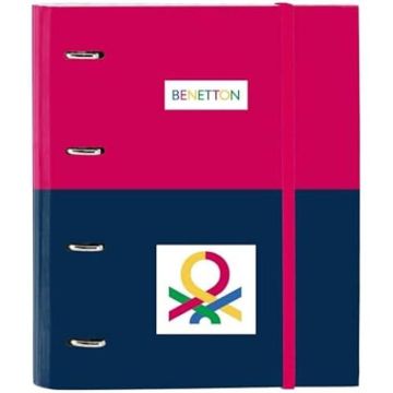 Classeur - SAFTA - Benetton Cherry - 4 anneaux de 35 cm - 100 feuilles A4 - Couverture rigide