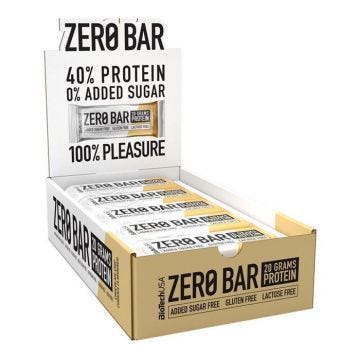 Barres protéinées BioTech USA - Zero Bar - Chocolate Chip Cookies Boite de 20