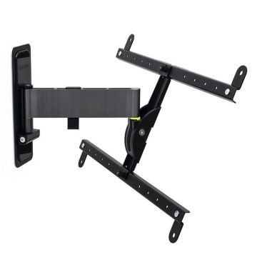 ERARD EXO 600TW2 Montage mural pour TV LCD incurvée acier, aluminium anodisé titane, noir époxy Taille d'écran : 40"-75"
