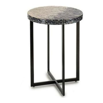 Table d'appoint - Gris métal nacre noire - Contre-plaqué - 45 x 62 x 45 cm