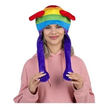 Chapeau - Rainbow Ears - Taille unique - Multicolore - Avec mouvement - 4 cartes incluses