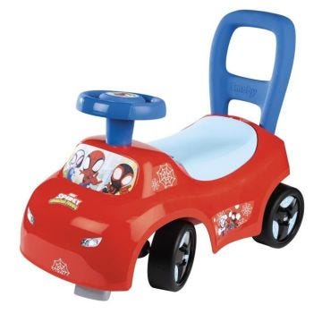 Smoby - Porteur auto enfant 2 en 1 - Spidey - Coffre sous la selle + klaxon - Dès 10 mois - Fabrication française