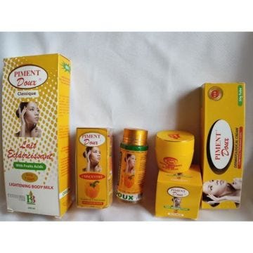 Piment doux-gamme de cinq pièces, l'air 250ml, serum concentré, lotion, cream visage et tube cream de 50g