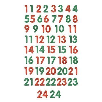 Chiffres pour calendrier de l'Avent - MegaCrea DIY - Multicolore - 78 pièces - Enfant - Mixte