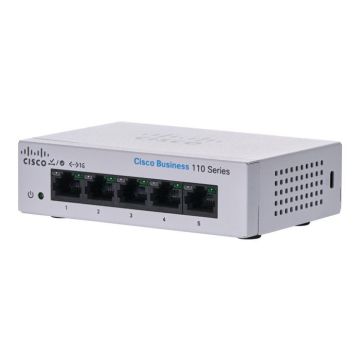 Commutateur Non administrable Cisco® Business CBS110-5T-D | 5 Ports GE | Bureau | Alim. Externe | Garantie limitée à Vie