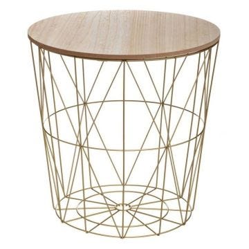 Table d'appoint - ATMOSPHERA - Kumi - Or - MDF - D40 cm