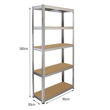 Monster Racking Rayonnage en Acier Galvanisé Galwix, 150kg/étagère, 75cm x 30cm x 150cm