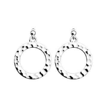 Boucles d'oreilles femme - Les Georgettes - Boucles d'oreilles Les Georgettes Pure martelé 16mm argenté - Couleur de la matière:Bla