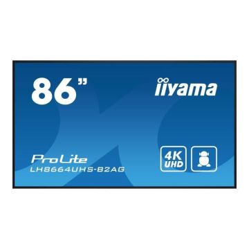 Écran plat LCD rétro-éclairé par LED avec lecteur multimédia SoC intégré - iiyama - iiyama ProLite LH8664UHS-B2AG - Classe de diago