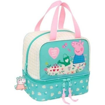 Porte-goûter isotherme - SAFTA - Peppa Pig Pretty Flowers - 20 x 15 cm - Résistance maximale - Pour enfants
