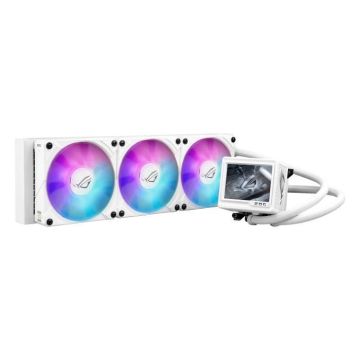 Refroidisseur liquide pour PC avec 360 ARGB et design blanc élégant.