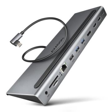 AXAGON HMC-4KX3 3x USB- A/2xHDMI/DP/GLAN/SD/PD - 8595247907608