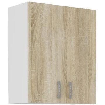 Meuble haut SARA - 2 portes - Décor chêne sonoma - L60xP31xH71,5 cm
