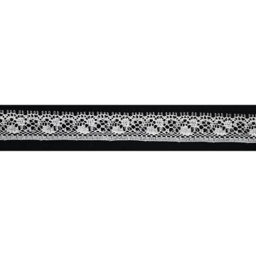 Ruban dentelle fleur - DTM - 15 mm x 5 m - Blanc - Textile - Galon décoratif