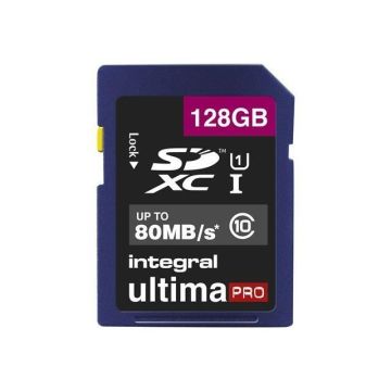 INTEGRAL Carte SD XC 128GB Class 10 UHS-I 80MB - S