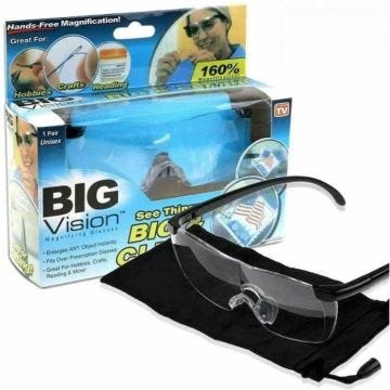 Lunettes MAVURA - Big Vision Zoom 160% - Loupe effet loupe grossissement - Noir