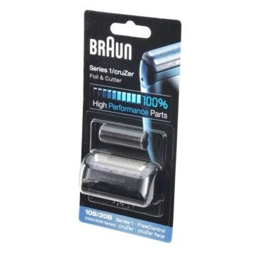 Cassette de rechange Braun 10B Series 1 pour rasoir - Recharge Grille + Couteaux - Noir