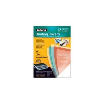 Couverture A4 - FELLOWES - PVC Transparent - 0,20 mm - 100 pièces - Protection Documentaire