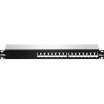 Patch panel - 16-PORT - CAT6A - Blindé - Ethernet - Noir