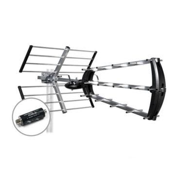 Antenne Trinappe UHF avec Filtre 4G - METRONIC 415044 - Gain 26dB, Fréquence 470 - 790 MHz, Pré montée, Filtre hautes performances